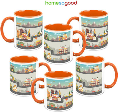41% OFF on HomeSoGood Video Game Themed QTY 6 Ceramic Mug 325 ml, Pack of 6