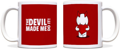 60% OFF on ShopMantra Devil Made me Do it Black Ceramic Mug 300 ml