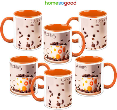 41% OFF on HomeSoGood Scattered Coffee Beans 6 Mugs Ceramic Mug 325 ml, Pack of 6 41% OFF on HomeSoGood Scattered Coffee Beans 6 Mugs Ceramic Mug 325 ml, Pack of 6