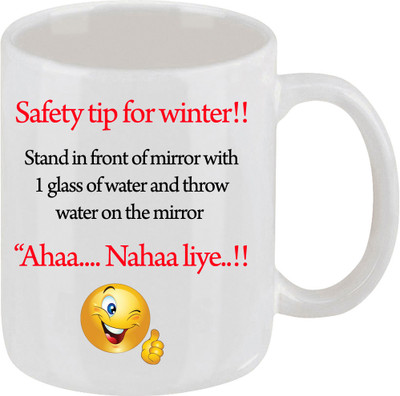 16% OFF on Ellicon Safety Tips For Winter Funny Coffee Mug Ceramic Mug