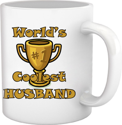 50% OFF on Tiedribbons World Coolest Husband Ceramic Mug 350 ml