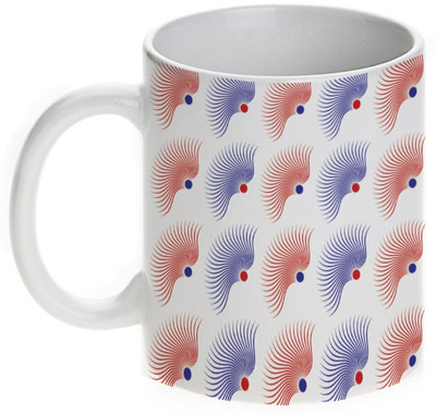 63% OFF on Mugwala Designer Red & Blue Ceramic Mug 367 ml