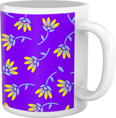 50% OFF on Tiedribbons Shy Shine_Geometric Multicolor_ Waving Flower Pattern Ceramic Mug 325 ml