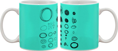 15% OFF on Artifa Circles And Doodles Porcelain, Ceramic Mug 350 ml