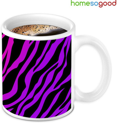 41% OFF on Home So Good Elegant Pink And Black Floral Pattern Coffee Ceramic Mug 280 ml