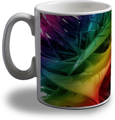15% OFF on Artifa Colourful Abstract Amg0508 Porcelain, Ceramic Mug 350 ml
