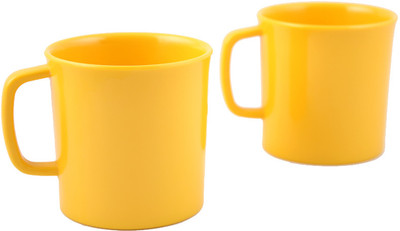 1% OFF on Hi Luxe Solid Clr Melamin 42248 Solid - Yellow Melamine Mug Pack of 2