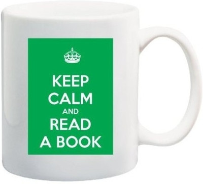40% OFF on Teeskart Keep Calm And Read A Book Porcelain Mug 300 ml