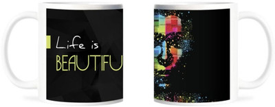 50% OFF on Refeel Gifts Life Is Beautiful Ceramic Mug 325 ml