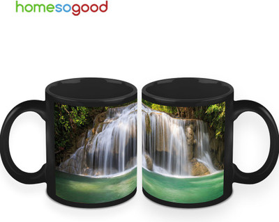 37% OFF on HomeSoGood Beautiful Waterfall Coffee Ceramic Mug 325 ml, Pack of 2