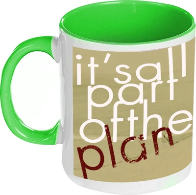 41% OFF on AMY Its All Part Of The Plan Inside Green Coffee Ceramic Mug 325 ml