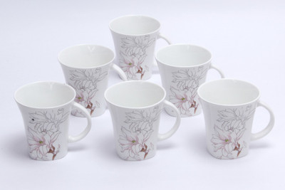 Clay Craft Heaven 6669-H-Series Bone China Mug 170 ml, Pack of 6