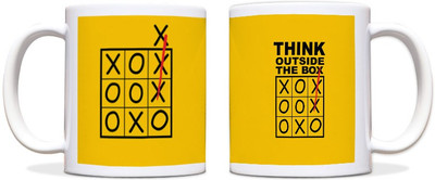 60% OFF on ShopMantra Think Outside Box Black Ceramic Mug 300 ml