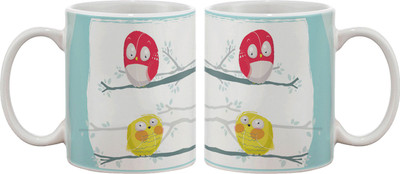 15% OFF on Artifa Cute Owls Porcelain, Ceramic Mug 350 ml