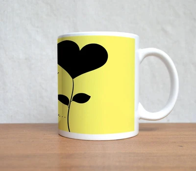 60% OFF on StyBuzz Friendship Heart Flower Black Porcelain Mug 300 ml
