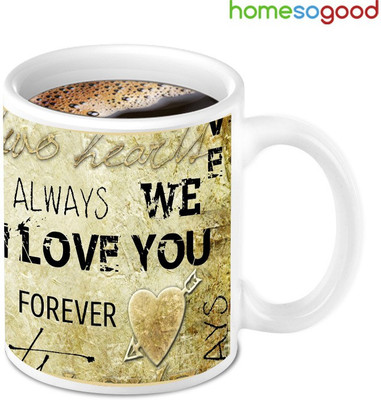 41% OFF on Home So Good Glowing 3d Love Spark Ceramic Mug 280 ml