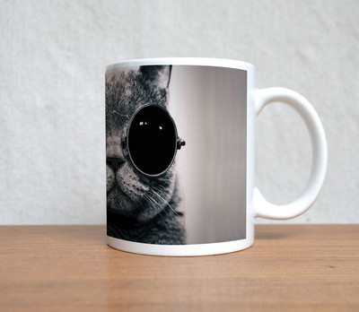 60% OFF on StyBuzz The Cool Cat Ceramic Mug 300 ml