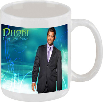 28% OFF on Ellicon E115 Mahendra Singh Dhoni Ceramic Mug 325 ml