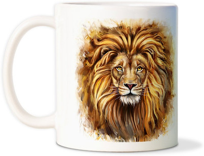 87% OFF on AMY Lion Head Painting Ceramic Mug