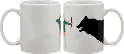 15% OFF on Artifa Girl Shooting Wolf Porcelain, Ceramic Mug 350 ml