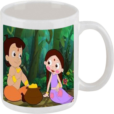 28% OFF on Ellicon E56 Chota Bheem And Chutki Ceramic Mug 325 ml