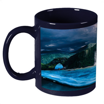 68% OFF on Amy Murder Knife Sea Dark Blue Ceramic Mug 330 ml