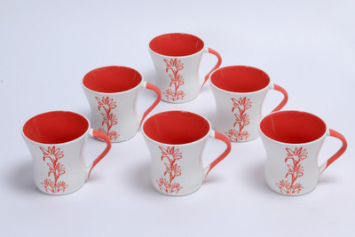 Clay Craft Daisy-ZR-26 Bone China Mug 170 ml, Pack of 6