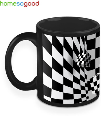 33% OFF on HomeSoGood Rolling Chequered Dices Ceramic Mug 325 ml