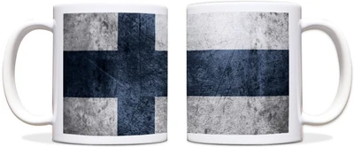 60% OFF on ShopMantra Finland Flag Black Ceramic Mug 300 ml
