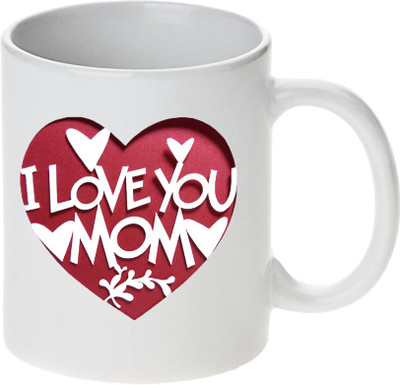 Mugwala Love You Mom in Heart Printed Ceramic Mug 350 ml Mugwala Love You Mom in Heart Printed Ceramic Mug 350 ml