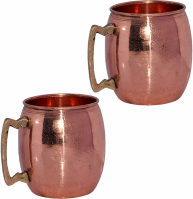 58% OFF on Prisha India Craft 006-2 Copper Mug 460 ml, Pack of 2