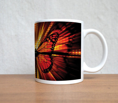 16% OFF on StyBuzz A Big Butter Fly Abstract Porcelain Mug 300 ml