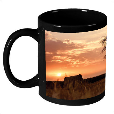 72% OFF on AMY Vintage Beautiful Summer Evening Scenery Ceramic Mug 325 ml