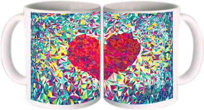 25% OFF on Shopkeeda Heart Mosaic Ceramic Mug 350 ml
