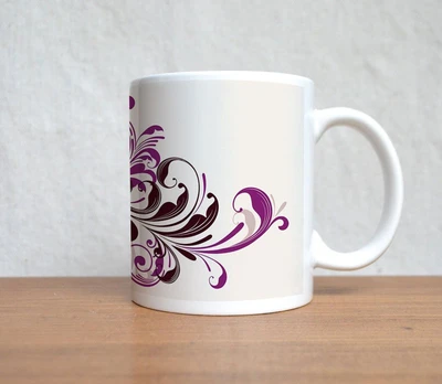 33% OFF on StyBuzz Purple Beautiful Abstract Art Porcelain Mug 300 ml