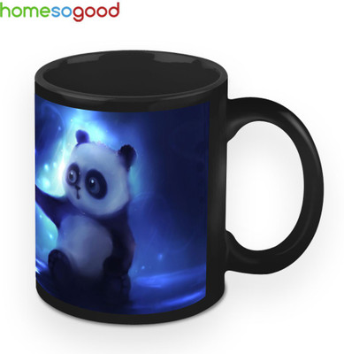 33% OFF on HomeSoGood Curious Young Panda Coffee Ceramic Mug 280 ml