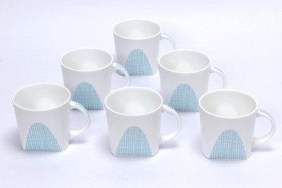 Clay Craft Juri 337-Sline Bone China Mug 170 ml, Pack of 6