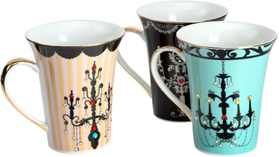 Christian Zanotti Chandelier Decal Ceramic Mug Pack of 3