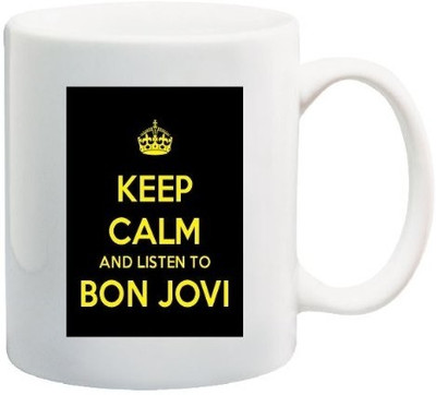 40% OFF on Teeskart Keep Calm And Listen To Bon Jovi Porcelain Mug 300 ml
