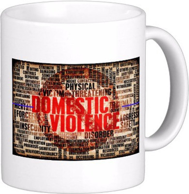 25% OFF on Exoctic Silver Stop Domestic Violence C007 Ceramic Mug 300 ml