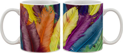 15% OFF on Artifa Colourful Feathers Design Porcelain, Ceramic Mug 350 ml 15% OFF on Artifa Colourful Feathers Design Porcelain, Ceramic Mug 350 ml