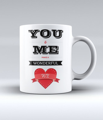 12% OFF on Lab No. 4 You And Me Make A Wonderful We Quote Ceramic Mug 350 ml