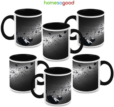 41% OFF on HomeSoGood A Belt Of Asteroids Ceramic Mug 325 ml, Pack of 6