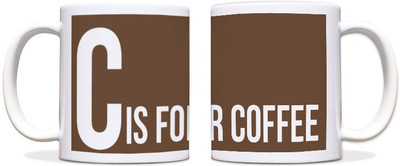 54% OFF on ShopMantra C Is For Coffee Black Ceramic Mug 300 ml