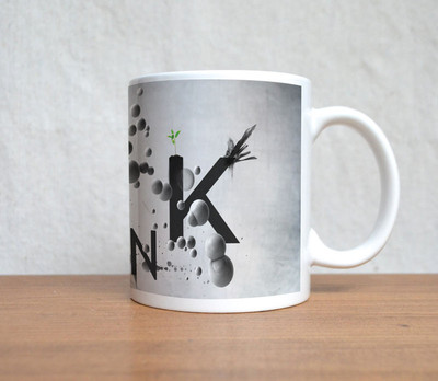 82% OFF on StyBuzz Digital Art Think White Ceramic Mug 300 ml