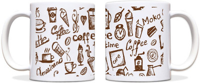 54% OFF on ShopMantra Coffee Time Typographic Design Black Ceramic Mug 300 ml