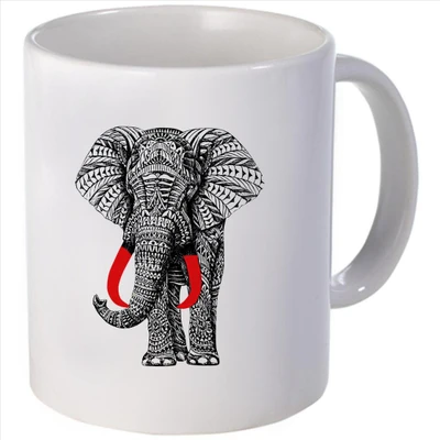 Snoogg Elephant print Ceramic Mug