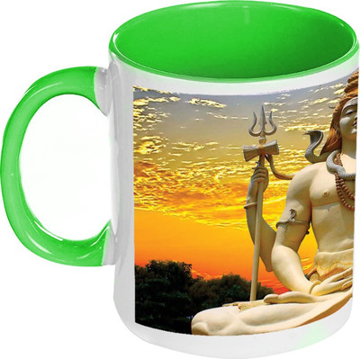 58% OFF on AMY Lord Shiva Inside Green Coffee Ceramic Mug 325 ml