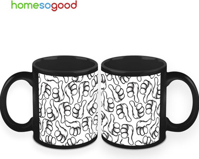37% OFF on HomeSoGood Thumbs Up To Coffee Coffee Ceramic Mug 280 ml, Pack of 2