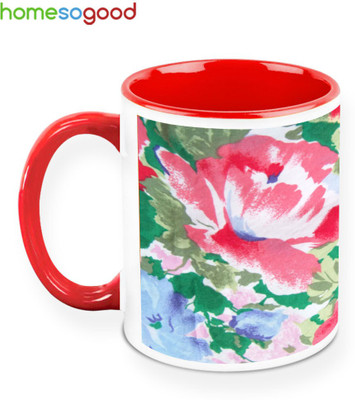 33% OFF on HomeSoGood Sketch Of Red Flower Ceramic Mug 325 ml 33% OFF on HomeSoGood Sketch Of Red Flower Ceramic Mug 325 ml